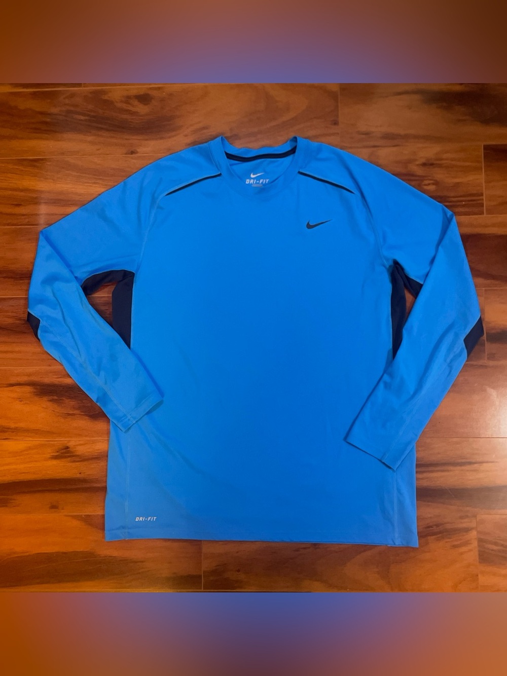 Nike Shirt Mens XL Blue Long Sleeve Dri-Fit Top